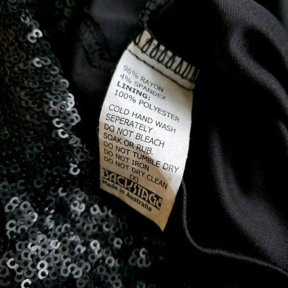 Backstage Matte Black Sequin Mini Dress Size XS - Picture 4 of 10